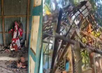 বাংলাদেশে কালী মন্দিরে ভাঙচুর, হিন্দু বাড়িতে অগ্নিসংযোগ, অধরা দুষ্কৃতীরা