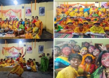 দোল উৎসবে মেতে উঠল বেহালার সঙ্গীত প্রতিষ্ঠান