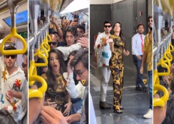 মুম্বাইয়ের মেট্রোতে নেচে যাত্রীদের বিনোদন করলেন অভিনেত্রী নোরা ফাতেহি