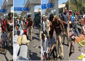 ফের রাস্তা অবরোধ করে নামাজ, সড়ক পথ অবরোধ মুক্ত করতে গিয়ে সাসপেন্ড পুলিশকর্মী