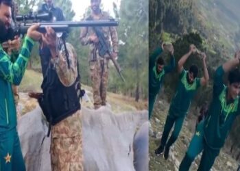 ক্রিকেটারদের সামরিক প্রশিক্ষণ দিচ্ছে পাকিস্তান সেনাবাহিনীর, ভিডিও ভাইরাল সোশ্যাল মিডিয়ায়