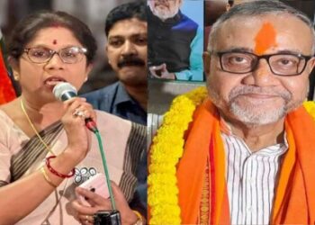 ভোটের প্রচারে বেড়িয়ে মন্ত্রী শশী পাঁজার সঙ্গে সৌজন্য বিনিময় করলেন কলকাতা উত্তরের বিজেপি প্রার্থী তাপস রায়