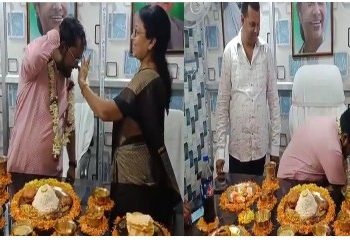 বর্ধমান-১ বিডিওকে আইবুড়ো ভাত খাওয়ালেন তৃণমূল নেত্রী, গদগদ বিডিও নেত্রীর পা ছুঁয়ে নিলেন আশীর্বাদ,শুভেন্দু অধিকারীর প্রতিক্রিয়া : ‘কি চমৎকার !’