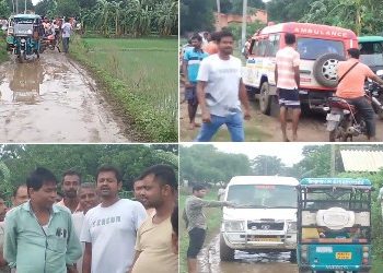 দীর্ঘদিন ধরে বঞ্চনার শিকার মেমারির কন্দর্পুর গ্রামবাসীর বেহাল রাস্তা সংস্কারের দাবিতে পথ অবরোধ