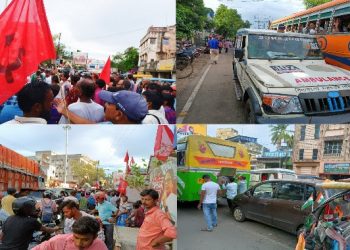 সিপিএমের পথ অবরোধে ব্যাপক যানজট ভাতার বাজারে, নাকাল সাধারণ মানুষ