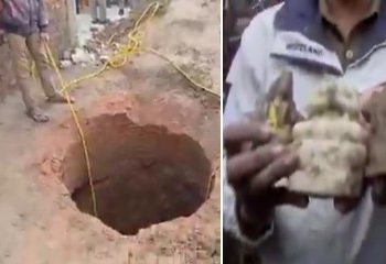 ৪৬ বছর পর সম্বলের মন্দিরের দরজা খোলার পর কূপ খনন করে পাওয়া গেল দেবদেবীর ভাঙা মূর্তি