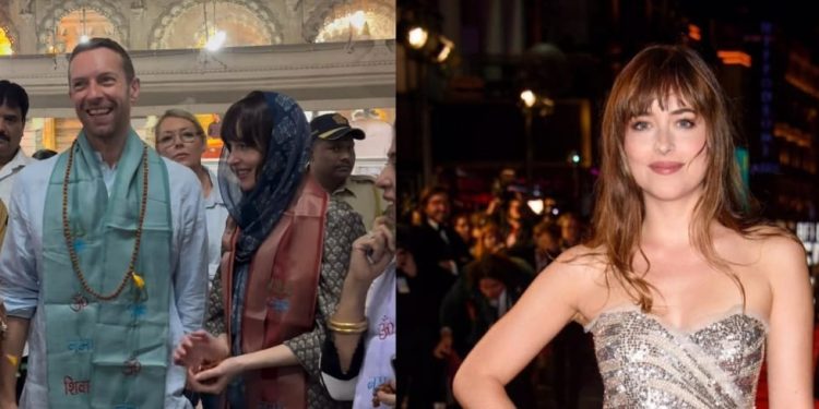 আহমেদাবাদে কোল্ডপ্লে কনসার্টের পরে প্রয়াগরাজে দেখা গেল মার্কিন গায়ক ক্রিস মার্টিন এবং অভিনেত্রী ডাকোটা জনসনকে