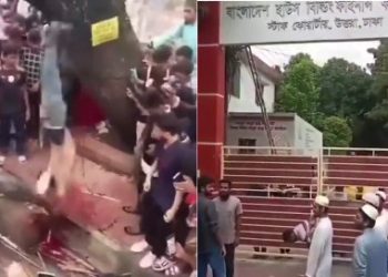 প্রকাশ্য রাস্তায় যুবককে গাছে ঝুলিয়ে পিটিয়ে মারল মুসলমানরা, ঢাকার রাজপথে নৃশংস হত্যাকাণ্ডের ভিডিও ভাইরাল