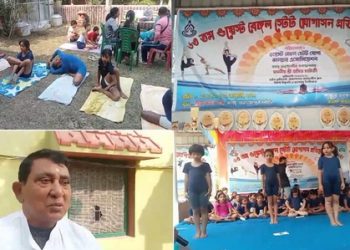 শিশুদের নিয়ে ৪ দিনের জন্য যোগাসন প্রতিযোগিতার আয়োজন করলেন মন্তেশ্বরের শিল্পপতি