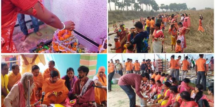 ভাতারের মোহনপুর গ্রামে ভোলা মহেশ্বরের পূণ্যস্নান ও মহামৃত্যুঞ্জয় যজ্ঞ অনুষ্ঠানে পূণ্যার্থীদের ঢল