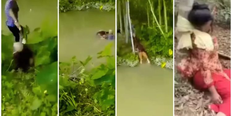 নৈরাজ্যের চরম সীমায় বাংলাদেশ : মহিলাকে খুন করে দেহ প্রকাশ্যে হাত ধরে টেনে নিয়ে যাচ্ছে ঘাতক ; বধূকে ১৮ জন মিলে গনধর্ষণের পর গাছে বেঁধে খুন