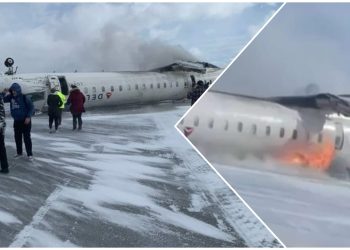 টরন্টোয় বিধ্বস্ত হল যাত্রীবাহী বিমান, শিশুসহ আহত বেশ কয়েকজন যাত্রী