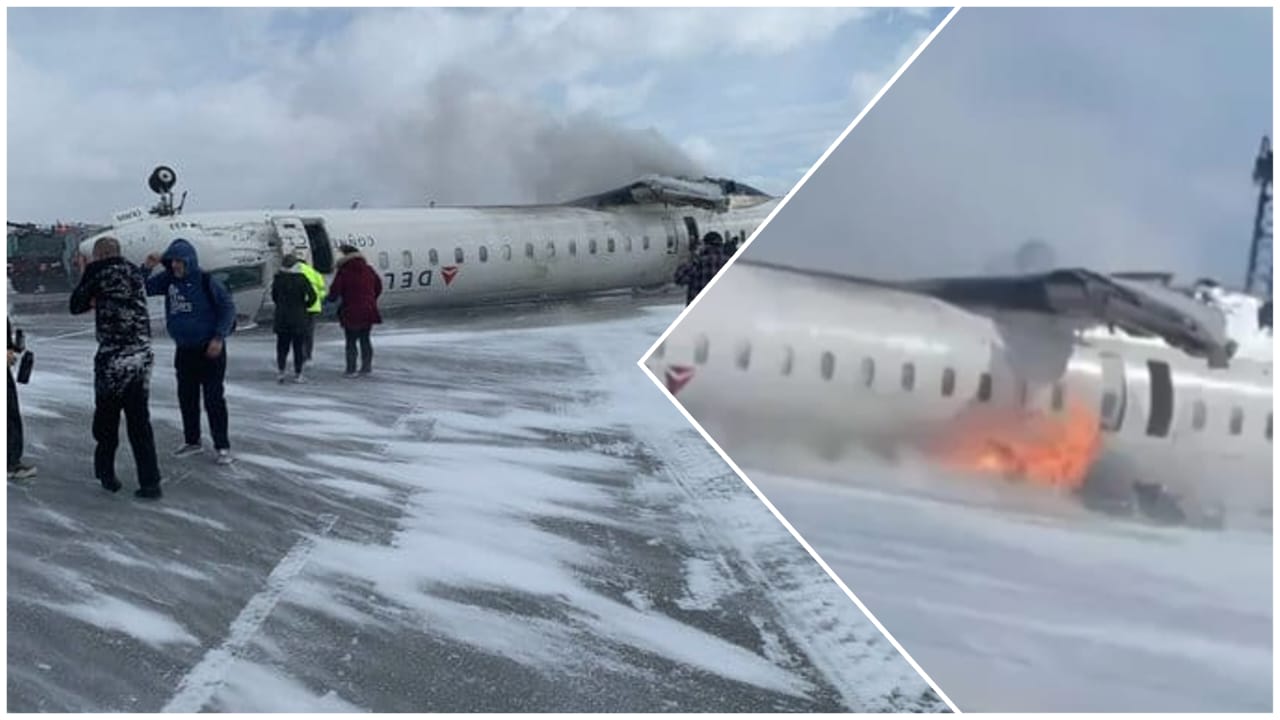 টরন্টোয় বিধ্বস্ত হল যাত্রীবাহী বিমান, শিশুসহ আহত বেশ কয়েকজন যাত্রী