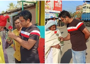 ভালোবাসার দিনে ‘লাল গোলাপ’ দিয়ে সহ নাগরিকদের প্রতি সহমর্মিতা দেখালেন গুসকরা চা বিক্রেতা পাঞ্জাব শেখ