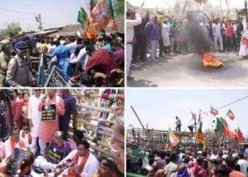 মোথাবাড়িতে তৃণমূল বিধায়ক সাবিনা ইয়াসমিনের ‘অবাধ বিচরণ’ হলেও সুকান্ত মজুমদারকে বিশাল ব্যারিকেড করে আটকে দেওয়ার অভিযোগ