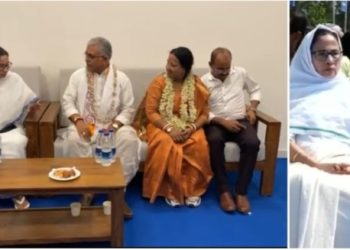 জগন্নাথ দেব মন্দিরের উদ্বোধনে মমতা ব্যানার্জির পরনে “স্কার্ফ” ! তরুনজ্যোতি তিওয়ারির ইঙ্গিতে তোলপাড় ; এদিকে মুখ্যমন্ত্রীর সঙ্গে জমিয়ে গল্প করলেন দিলীপ ঘোষ