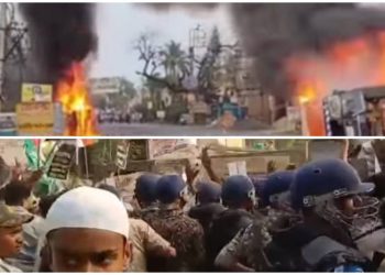 নয়া ওয়াকফ আইনের প্রতিবাদের নামে মুর্শিদাবাদে পুলিশের উপর হামলা, গাড়িতে আগুন, ইঁট বৃষ্টি ; উদ্বেগ প্রকাশ করলেন তরুনজ্যোতি