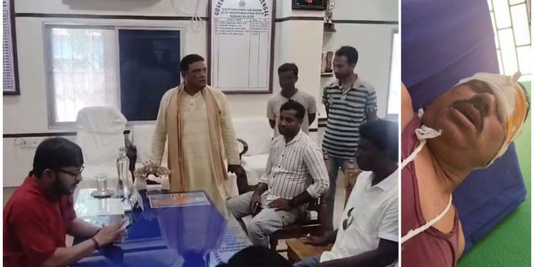 আউশগ্রামে বিডিওর সামনেই তৃণমূলের দুই গোষ্ঠীর তুমুল সংঘর্ষ, আহত ২