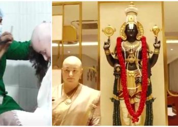 তিরুমালায় নিজের মাথার চুল উৎসর্গ করলেন পবন কল্যাণের রাশিয়ান স্ত্রী, দান করেছেন ১৭ লক্ষ টাকা : ৮ বছরের ছেলের সুরক্ষার জন্য প্রার্থনা করেছিলেন দেবতার কাছে