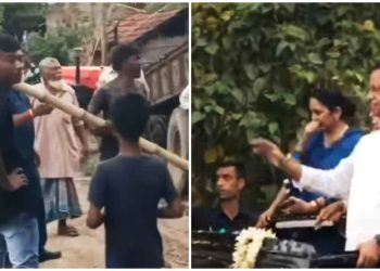 কালীগঞ্জে প্রচারে গিয়ে ব্যাপক বিক্ষোভের মুখে পড়লেন ফিরহাদ হাকিম, বাঁশের ব্যারিকেড করে রাস্তা আটকে দিল ক্ষিপ্ত জনতা