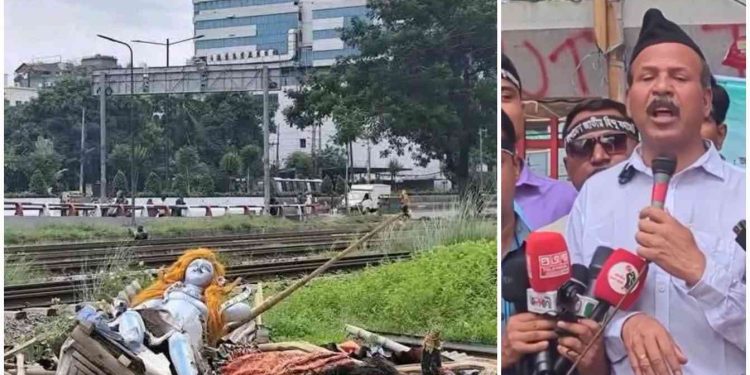 হিন্দুর জমিতেই ছিল ভেঙে ফেলা ঢাকার খিলক্ষেতের দুর্গামন্দির, “মৌলবাদী-নীচ- হিজরা” ইউনূস সরকারকে তুলোধুনো করলেন আইনজীবী গোবিন্দচন্দ্র প্রামাণিক