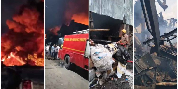 খিদিরপুর বাজারে ভয়াবহ অগ্নিকাণ্ড, ভস্মীভূত শতাধিক দোকান ; দমকলমন্ত্রীর অভিযোগ : ‘বহু দোকান বেআইনিভাবে বসানো হয়েছিল’