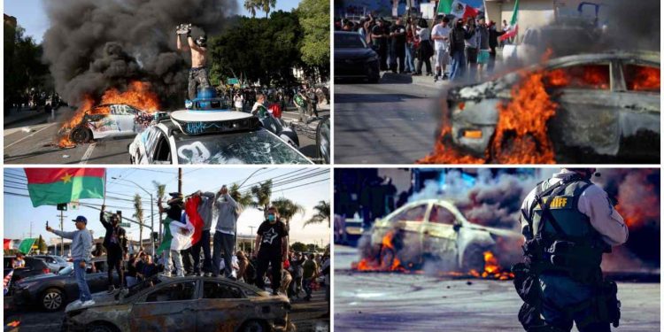 ট্রাম্পের অভিবাসন বিরোধী অভিযানের প্রতিবাদে লস অ্যাঞ্জেলেসে ব্যাপক দাঙ্গা