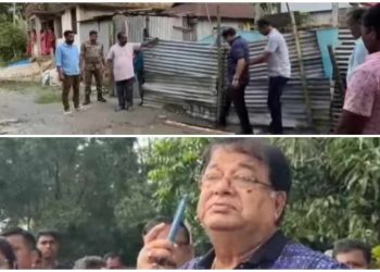 উত্তরবঙ্গ উন্নয়ন মন্ত্রী উদয়ন গুহকে জলভর্তি খানাখন্দে ভরা রাস্তার উপর দিয়ে হাঁটালেন ক্ষিপ্ত গ্রামবাসী, কেন্দ্র সরকারের ঘাড়ে দায় চাপালেন তৃণমূল নেতা