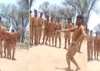 পাকিস্তানি সেনা জওয়ানদের “নাগিন ড্যান্স”-এর তালে নৃত্যের ট্রেনিং ! আত্মসমর্পণের পর ভারতীয় সেনার সামনে কীভাবে পারফর্ম করতে হয় তার প্রশিক্ষণ বলে বিদ্রুপ সোশ্যাল মিডিয়ায়
