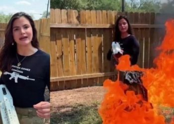 মার্কিন রিপাবলিকান প্রার্থী ভ্যালেন্টিনা গোমেজ কোরান পুড়িয়ে বলেছেন : “আমি টেক্সাসে ইসলামকে ধ্বংস করে দেব”