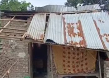 মিনিট খানেকের ঝড়ের তান্ডবে লন্ডভন্ড হরিশ্চন্দ্রপুরের পিরগঞ্জ গ্রাম