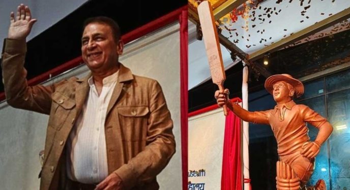 ওয়াংখেড়ে স্টেডিয়ামে উন্মোচন হল গাভাস্কারের পূর্ণাবয়ব ব্রোঞ্জের ভাস্কর্য