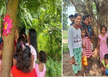 দুঃস্থ শিশুদের হাত দিয়ে গাছে রাখি পরিয়ে ‘রাখি বন্ধন উৎসব’ উদযাপন করল বর্ধমানের স্বেচ্ছাসেবী সংগঠন