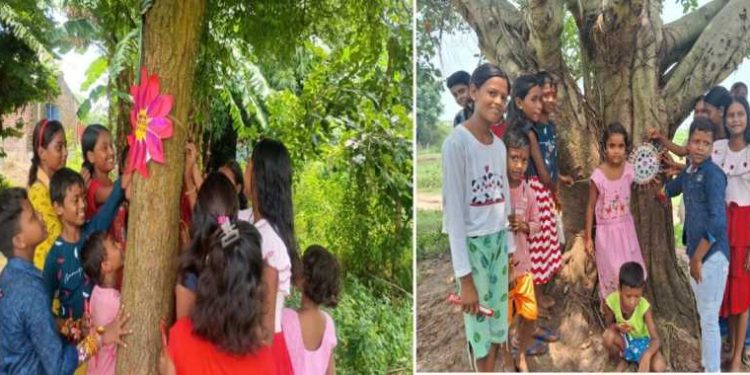 দুঃস্থ শিশুদের হাত দিয়ে গাছে রাখি পরিয়ে ‘রাখি বন্ধন উৎসব’ উদযাপন করল বর্ধমানের স্বেচ্ছাসেবী সংগঠন