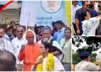 নিজের গলার উত্তরীয় খুলে বিদ্যাসাগরের মূর্তিতে পরালেন মমতা, শুভেন্দু বললেন : “কি আস্পর্ধা, ক্ষমা চান”