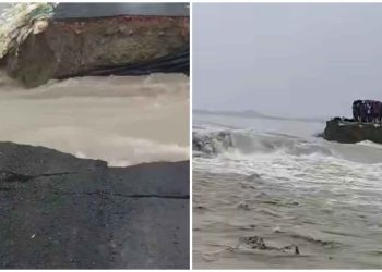 নির্মানের দু’মাসের মধ্যেই বাঁধ উড়ে গিয়ে প্লাবিত মালদার ভূতনী এলাকা