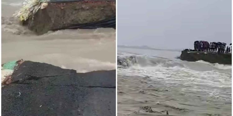 নির্মানের দু’মাসের মধ্যেই বাঁধ উড়ে গিয়ে প্লাবিত মালদার ভূতনী এলাকা