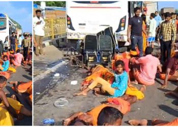 দুর্ঘটনার কবলে পূণ্যার্থীবাহী বাস, মৃত দুই মহিলা সহ ১০, জখম ৪০