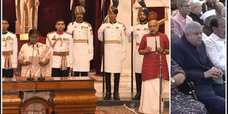১৫তম উপরাষ্ট্রপতি হিসেবে শপথ নিলেন সি.পি. রাধাকৃষ্ণণ, পদত্যাগের পর এই প্রথম জনসমক্ষে উপস্থিত হলেন ধনকড়