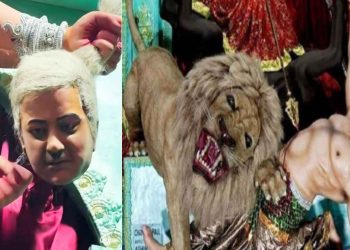 মুর্শিদাবাদের মণ্ডপের “ইউনূসাসুর” তোলপাড় ফেলে দিয়েছে বাংলাদেশে