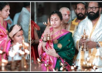 কন্নড় সুপারস্টার ঋষভ শেঠি তার নতুন ছবি ‘কান্তারা: চ্যাপ্টার ১’ মুক্তির আগে সস্ত্রীক মন্দিরে পূজো দিলেন 