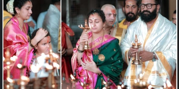 কন্নড় সুপারস্টার ঋষভ শেঠি তার নতুন ছবি ‘কান্তারা: চ্যাপ্টার ১’ মুক্তির আগে সস্ত্রীক মন্দিরে পূজো দিলেন 