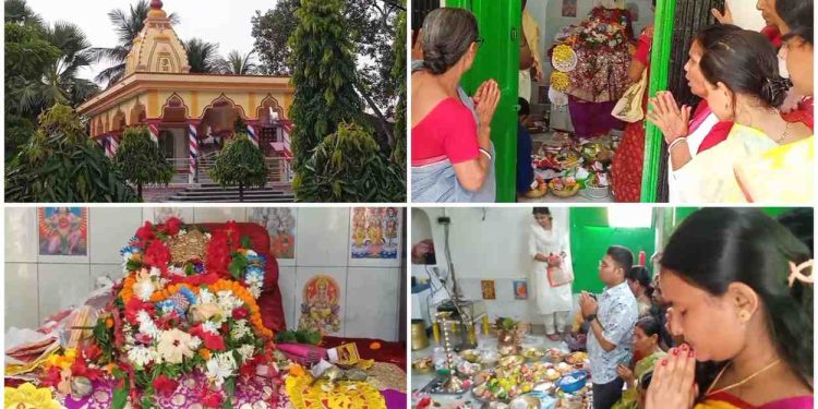 দেবী চামুণ্ডার অধিষ্ঠান পূর্ব বর্ধমানের মন্তেশ্বরের মাইচপাড়া মেতে উঠল দেবীর সন্ধিপূজায়  