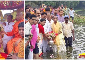 আজ প্রতিপদে ঘট স্থাপন হল বর্ধমানের সর্বমঙ্গলা মন্দিরে, আনুষ্ঠানিকভাবে দুর্গাপুজোর ঢাকে কাঠি পড়ে গেল গোটা রাঢ়বঙ্গে 