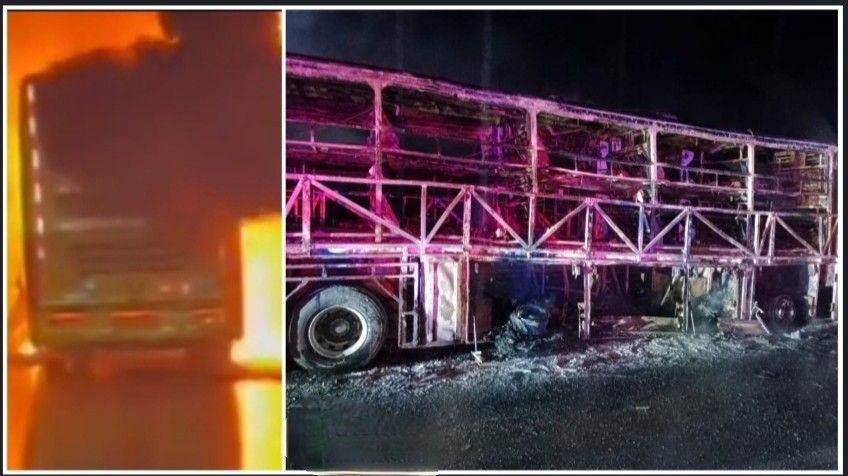 অন্ধ্রপ্রদেশের বেসরকারি বাসে ভয়াবহ অগ্নিকাণ্ডে জীবন্ত দগ্ধ হয়ে মারা গেছে কমপক্ষে ২০ জন যাত্রী