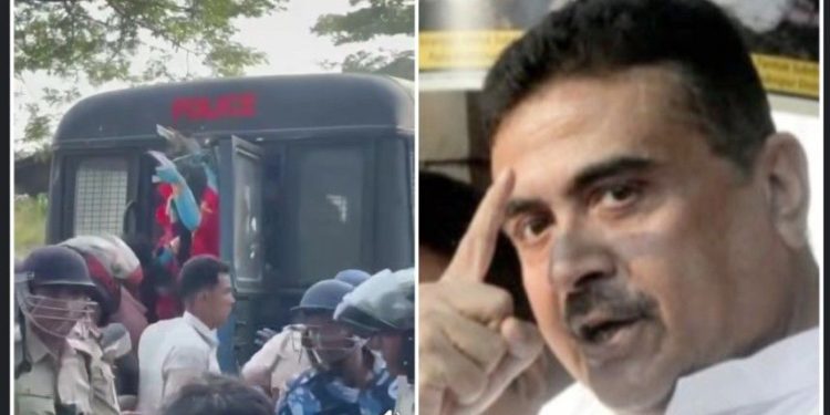 কাকদ্বীপের ঘটনায় ‘কিছু মহল থেকে ভুল তথ্য ছড়ানোর চেষ্টা হচ্ছে’ বললো পুলিশ ;  পুলিশকে ‘নির্লজ্জ-মেরুদণ্ডহীন-নীচ-ঘৃণ্য লোক’ আখ্যা দিয়ে শুভেন্দু বললেন : ‘প্রিজন ভ্যানে মা কালীর মূর্তি রাখার কারন ব্যাখ্যা করুন’ 