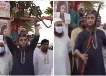 ইসকন বিরোধী মিছিলে নকল রাইফেল প্রদর্শন করে হিন্দুদের মধ্যে আতঙ্ক সৃষ্টি করায় চেষ্টা, ঢাকায় গ্রেপ্তার মুজাহিদুল ইসলাম চৌধুরী নামে এক জিহাদি 