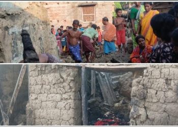 অগ্নিকান্ডে সর্বশান্ত হয়ে গেলো মঙ্গলকোটের বনকাপাসির শোলাশিল্পী পরিবার 