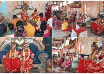 রাজ আমলের রীতি মেনে মহানবমীতে ৯  কুমারী মায়ের পুজো হল বর্ধমানের সর্বমঙ্গলা মন্দিরে 