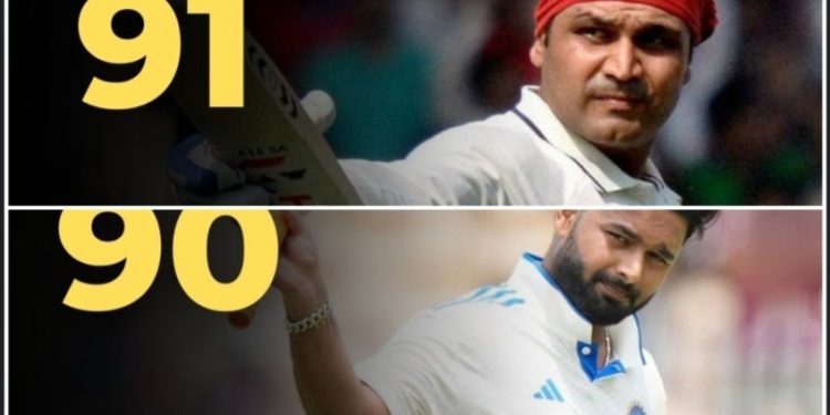 ঋষভ পন্থ বীরেন্দ্র শেবাগের বড় রেকর্ড ভাঙার হাতছানি ঋষভ পন্থের সামনে 